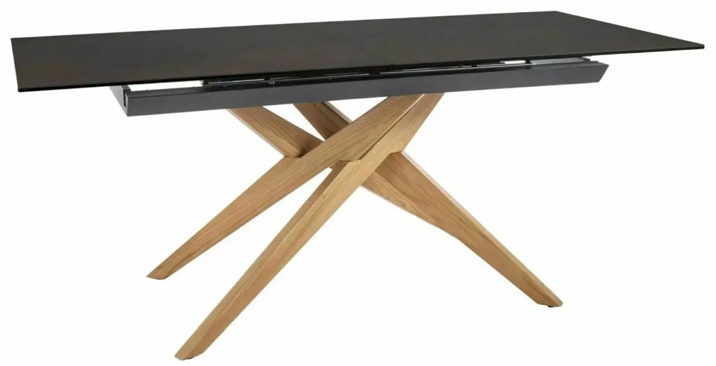 STÓŁ LORETO CERAMIC BRĄZ OSSIDO BRUNO / DĄB 180(230)X90 SIGNAL