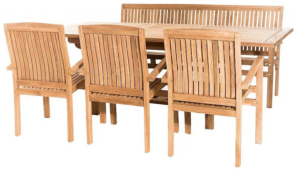 Zestaw teak ogrodowy TWIN 1 + 3 + 1