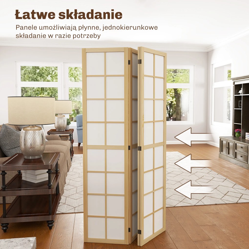 HOMCOM parawan pokojowy składany do salonu sypialni biura przegroda dekoracyjna 160x170 cm | Aosom PL