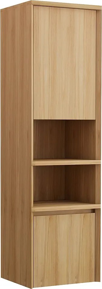 Wisząca kolumna łazienkowa z drewna tekowego z wnękami - H140 cm - KUPANG