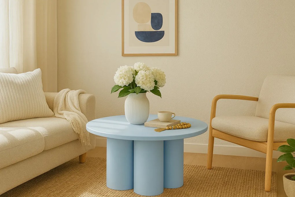 Niebieska stylowa ława 80 cm R4-F78