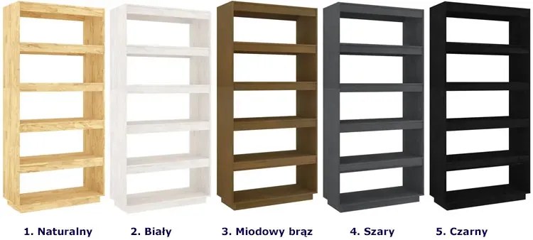 Naturalny Regał Z Litego Drewna Z 5 Półkami W7-D41