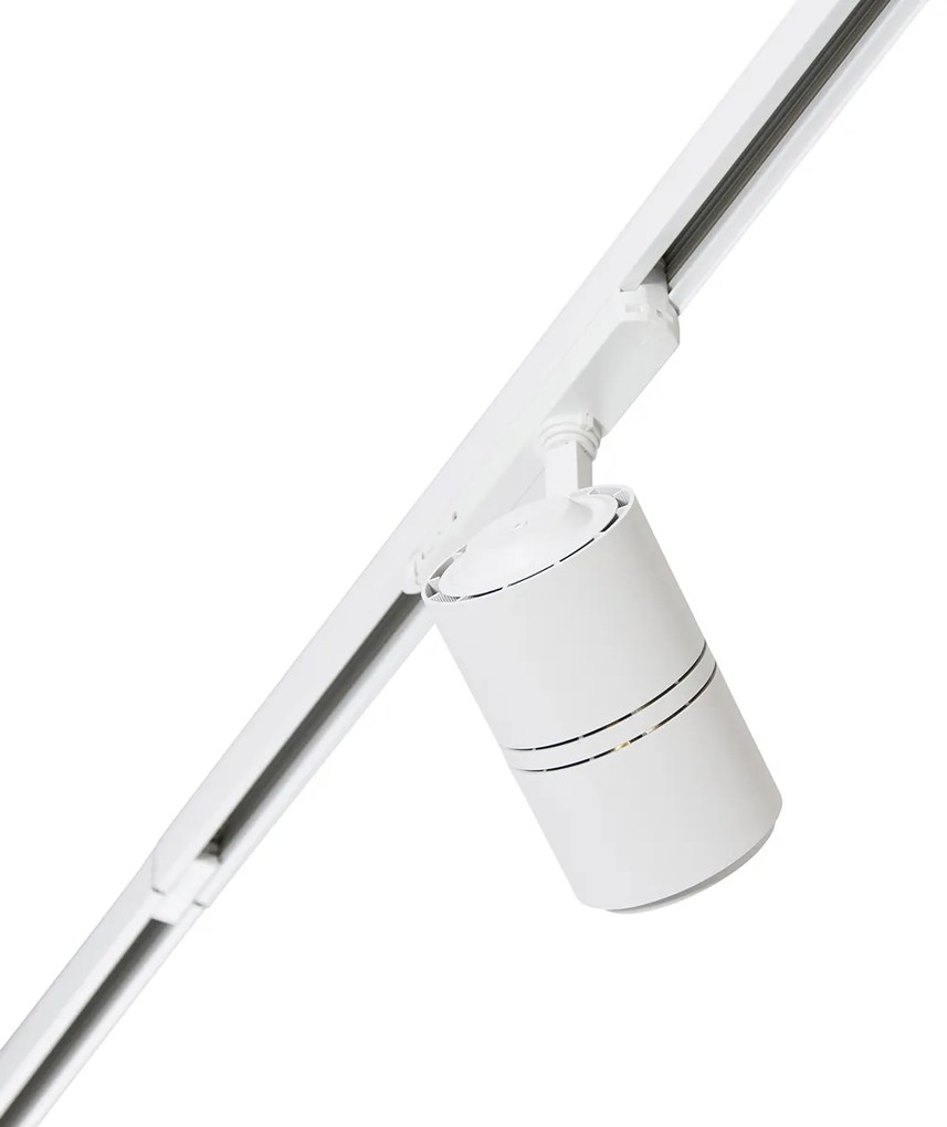 Nowoczesny system szynowy 3-fazowy biały z 4 reflektorami 3000-4000K - Ruler 38 Nowoczesny Oswietlenie wewnetrzne
