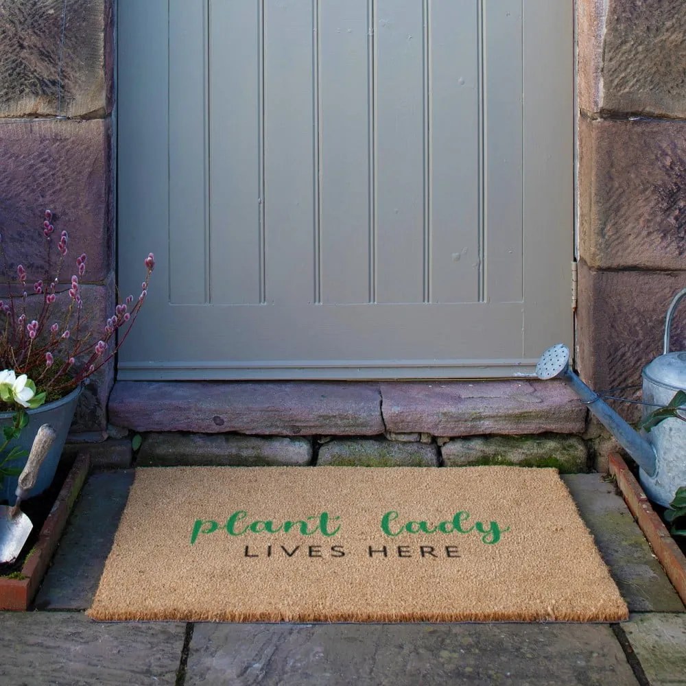 Wycieraczka z włókna kokosowego 60x90 cm Plant Lady Lives Here – Artsy Doormats
