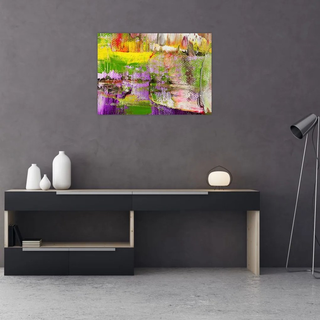 Obraz na szkle abstrakcji - malarstwo (70x50 cm)