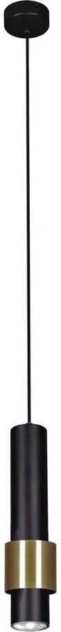 Czarno-złota lampa wisząca tuba - S073 G2-W47