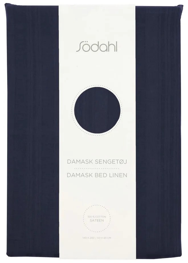 Ciemnoniebieska adamaszkowa pościel jednoosobowa 140x200 cm Noble – Södahl