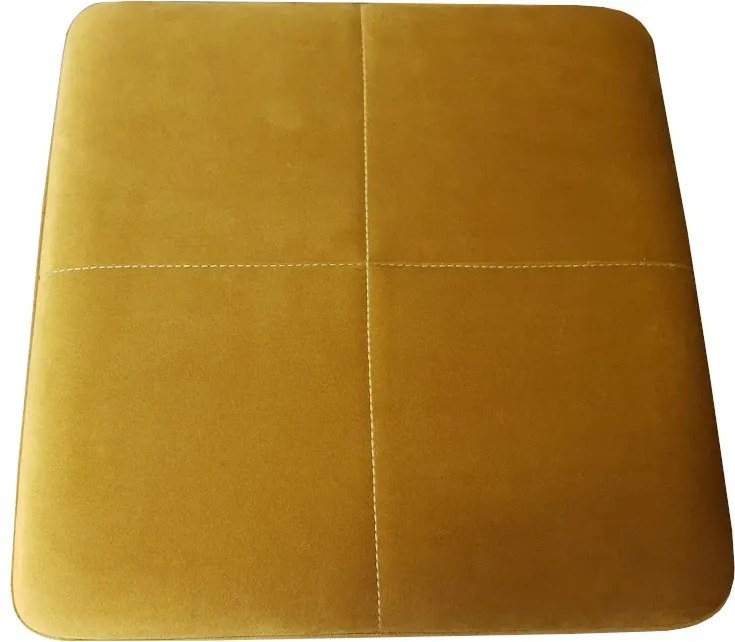 Pufa ZETA tkanina Welur loft ławka podnóżek metal : Kolor Stelaża - Złoty, Kolor tkaniny - VELVET - MG15, Typ tkaniny - Velvet