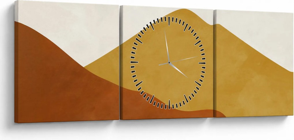 Obraz - Góry akwarelowe N⁰1 (z zegarem) (90x30 cm)