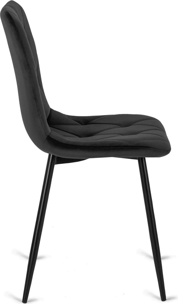 Zestaw Stół Kwadratowy Rozkładany MAX 80-160 cm Dąb Craft/Czarny i 4 Krzesła ROBIN Czarne Welurowe