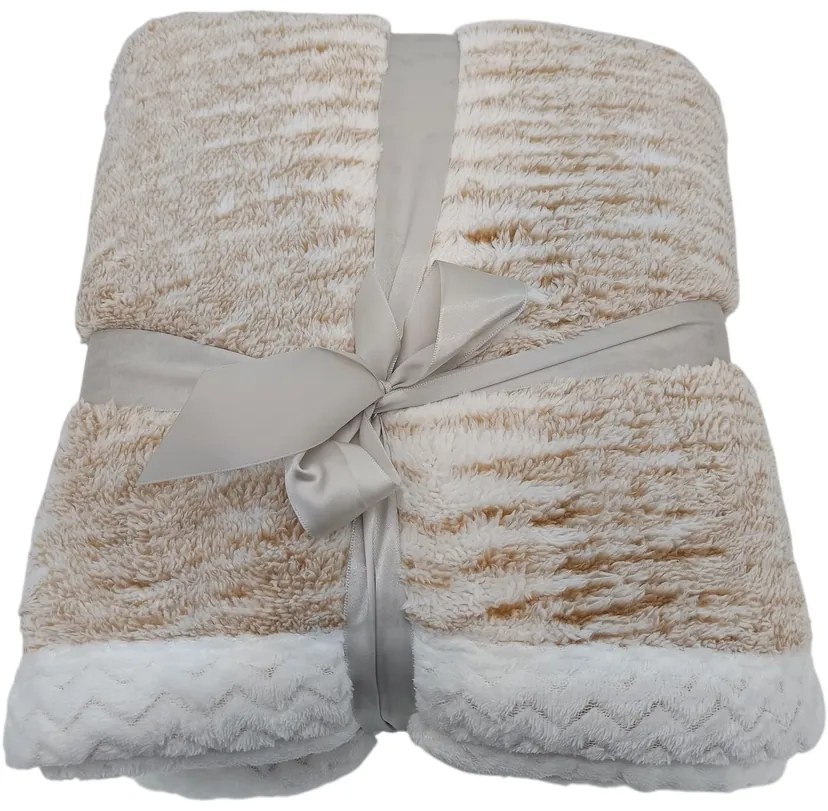 Koc z barankiem Marmur beżowy, 150 x 200 cm