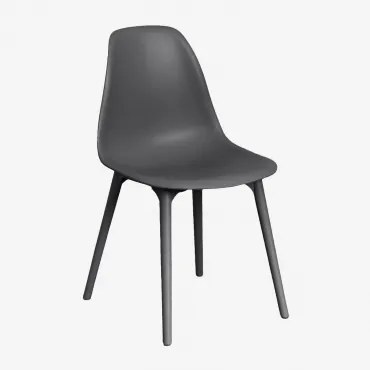 Zestaw 2 Krzeseł Ogrodowych Scand Z Polipropylenu Grafitowa Szarość - Sklum