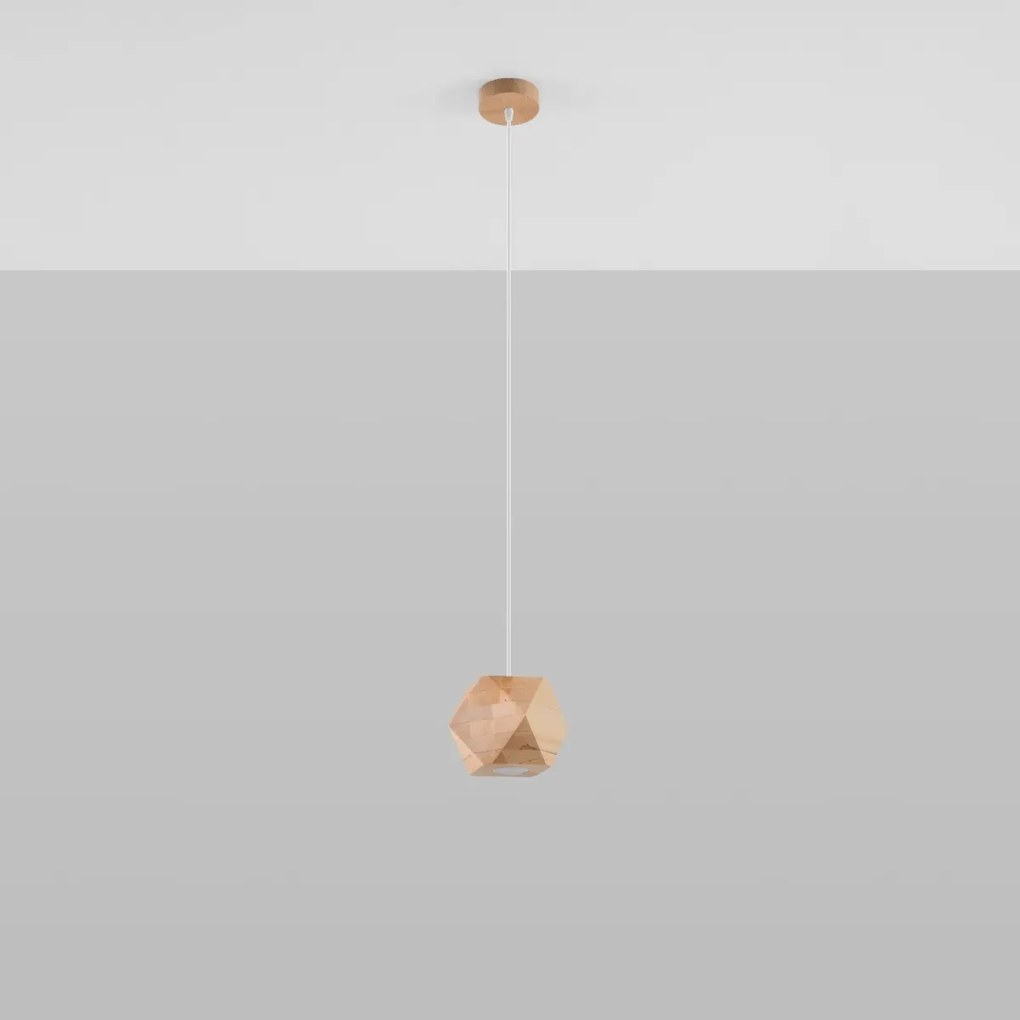 Lampa wisząca WOODY naturalne drewno SOLLUX  LIGHTING