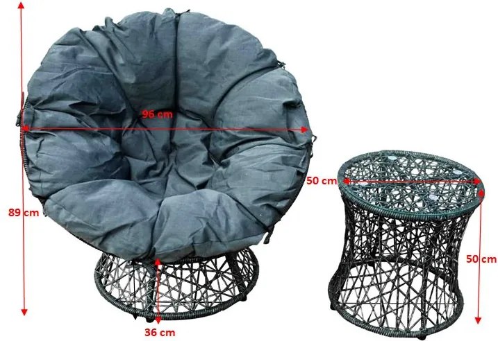 Mały zestaw mebli ogrodowych Twist
