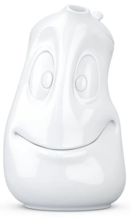 Biały roześmiany porcelanowy dzbanek do herbaty 58products, 1,2 l
