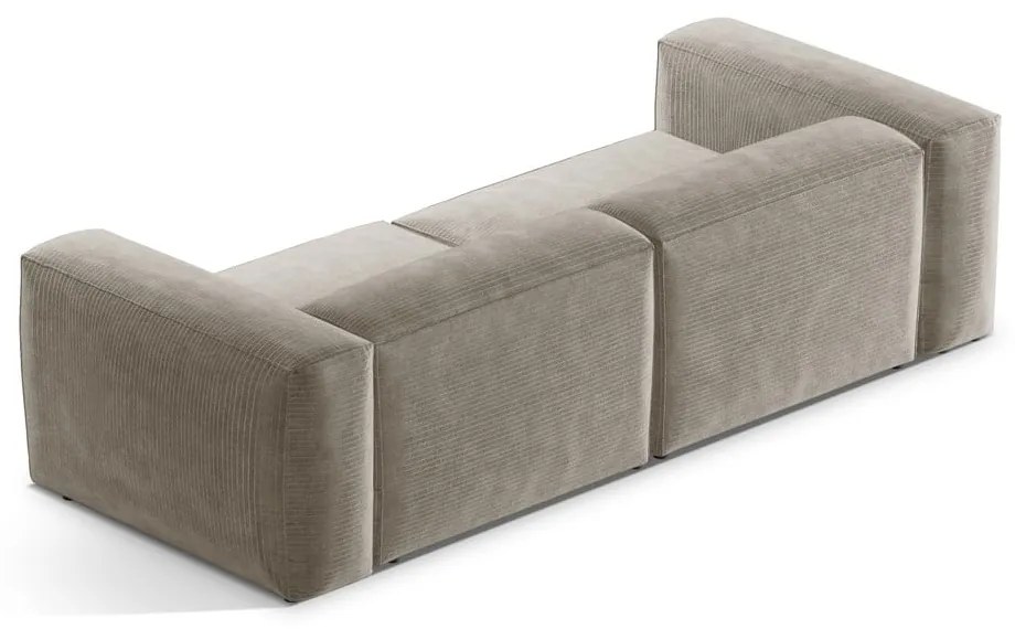 Beżowa sztruksowa sofa 264 cm Bergamo – Cosmopolitan Design