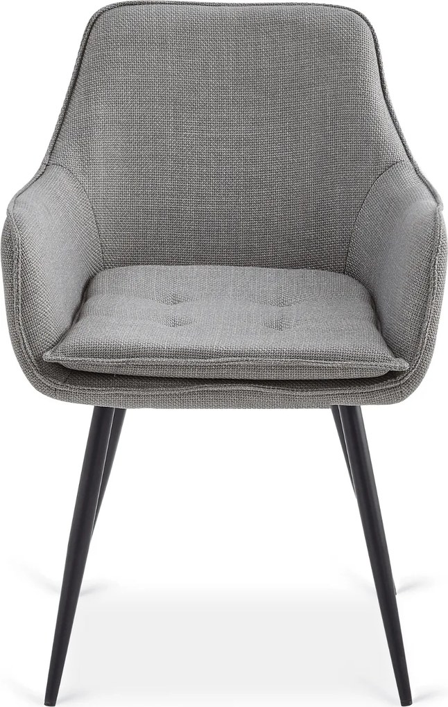Krzesło Tapicerowane do Jadalni EDRICK Szare Nowoczesne Loft