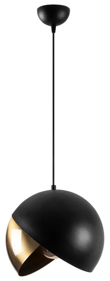 Czarno-brązowa lampa wisząca z metalowym kloszem ø 30 cm Pacman – Opviq lights