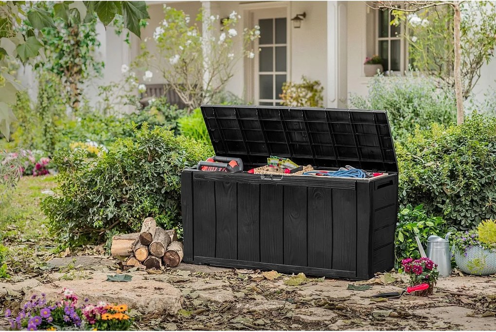 Skrzynia ogrodowa Keter Sherwood Storage Box 270L, brązowa