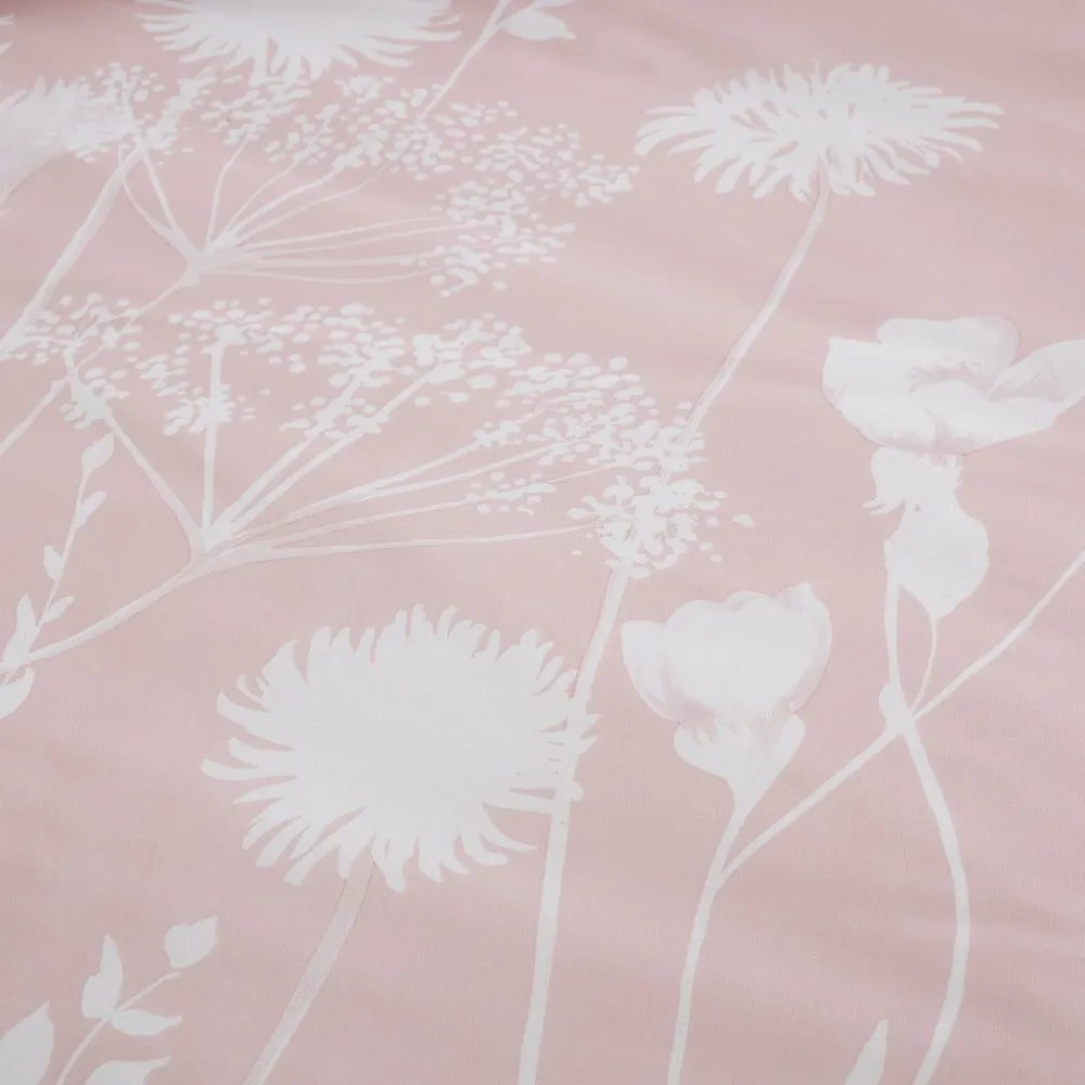 Biała/różowa pościel dwuosobowa 200x200 cm Meadowsweet Floral – Catherine Lansfield