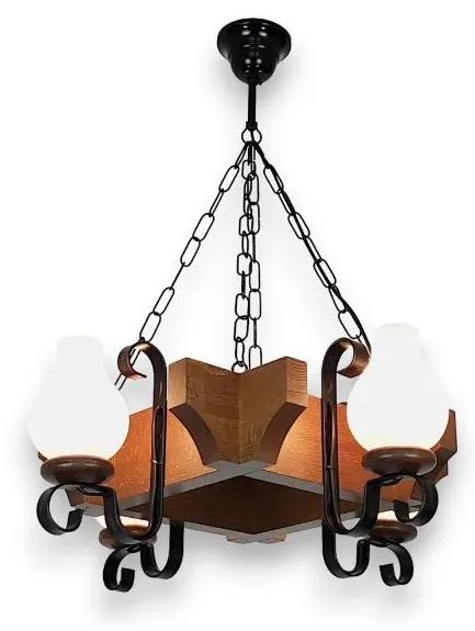 Brilagi - Żyrandol na łańcuchu QUEEN 4xE14/40W/230V buk/orzech