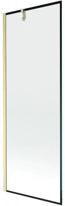 Mexen Next parawan nawannowy 1-skrzydłowy 70 x 150 cm, czarny wzór, złoty szczotkowany - 895-070-000-00-70-55