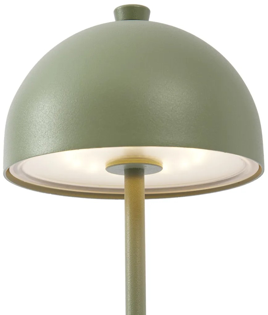 Zewnetrzna Lampa stołowa zielona z LED IP54, ładowalna ze stacją ładującą - Squirrel Nowoczesny Oswietlenie zewnetrzne