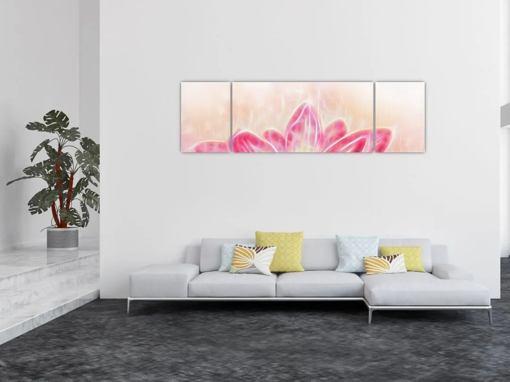 Obraz kwiatu lotosu (170x50 cm)
