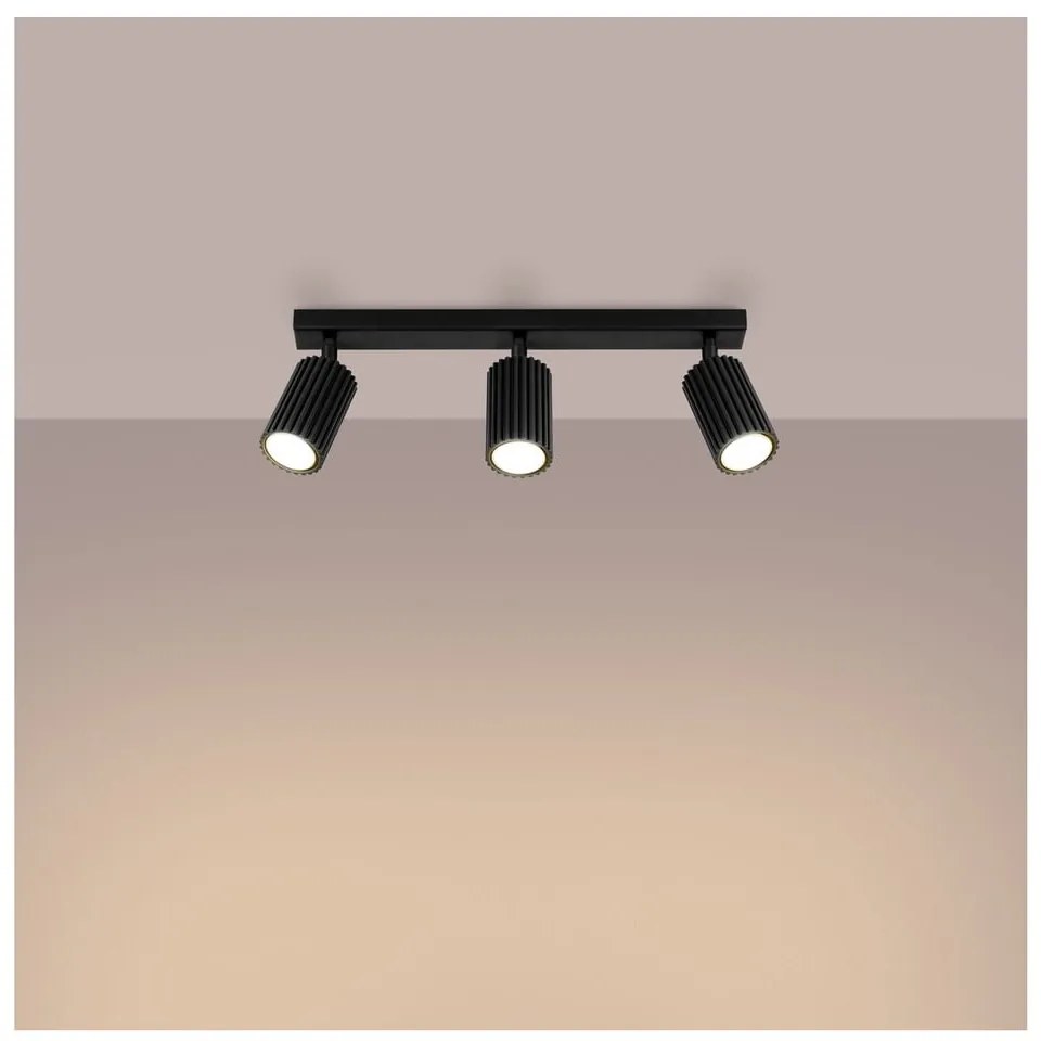 Czarna lampa punktowa 6,5x45 cm Gleam – Sollux