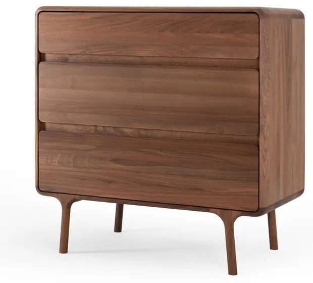 Brązowa komoda z litego drewna orzechowego 90x90x45 cm Fawn – Gazzda