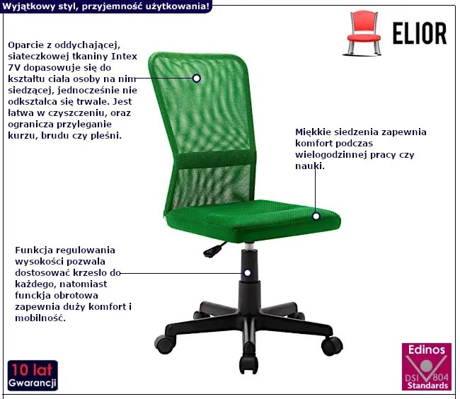 Zielone obrotowe krzesło biurowe F4-G03