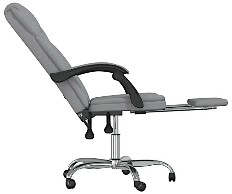 Jasnoszare krzesło do biurka z podnóżkiem - Duncan