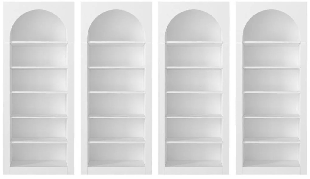 Zestaw 4 biblioteczek z 6 wnękami - Biały - CYMORA