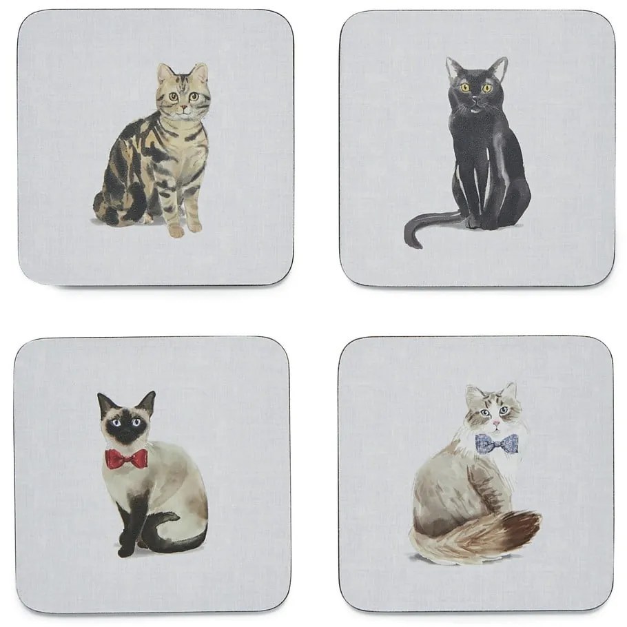 Zestaw mat stołowych i podkładek 8 szt. Curious Cats – Cooksmart ®
