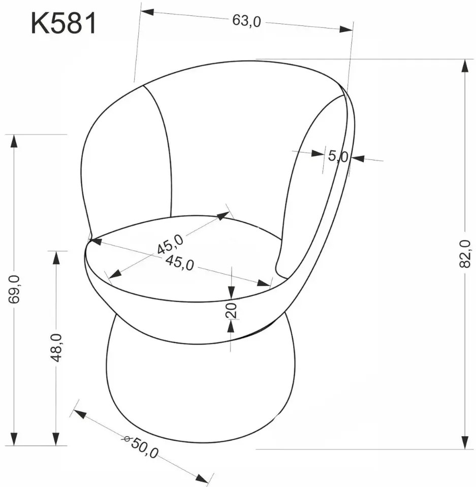 Krzesło tapicerowane K581 beżowe obracane  HALMAR