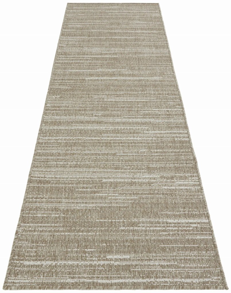 Dywan dwustronny zewnętrzny Gemini chodnikowy brązowo-kremowy 80 cm x 350 cm