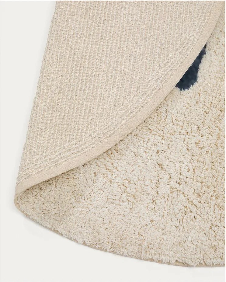 Bawełniany dywan dziecięcy odpowiedni do prania/tkany ręcznie w kolorze kości słoniowej ø100 cm Tandani – Kave Home