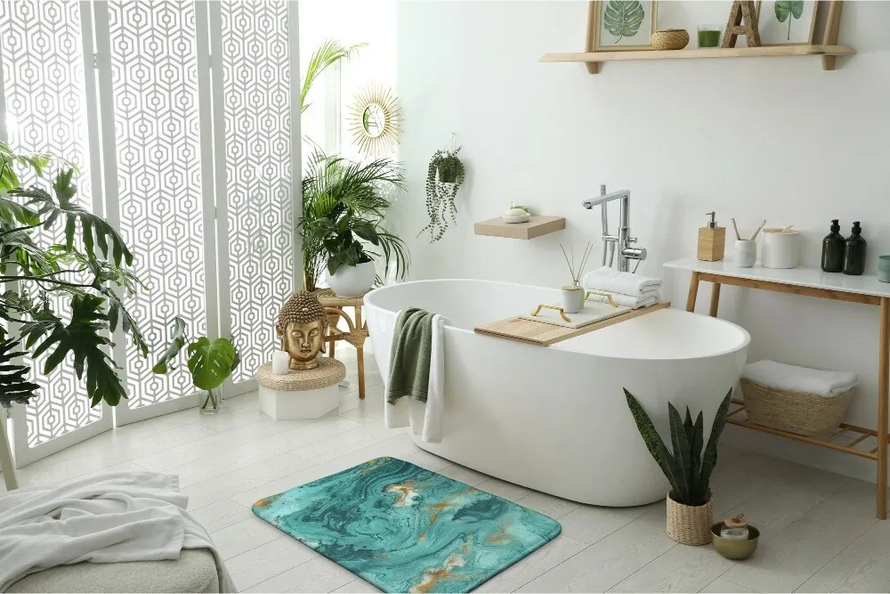 Dywanik pod prysznic Dywanik pod prysznic Turkusowy marmur