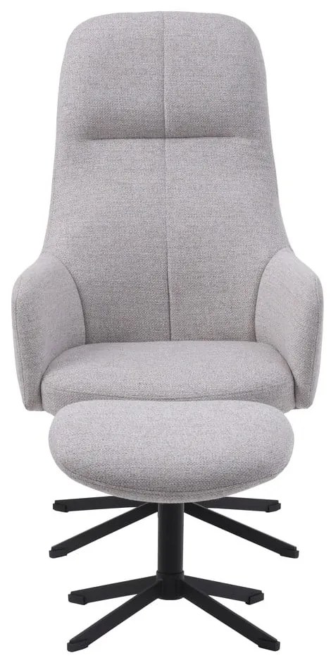 Jasnoszary obrotowy fotel wypoczynkowy Manning – Unique Furniture