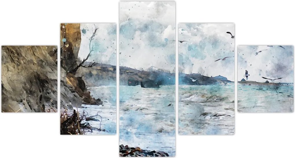 Obraz - Rafa, akwarela (125x70 cm)