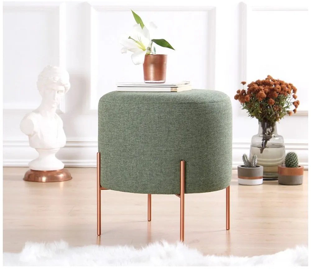 Jasnozielony puf Copper – Artie