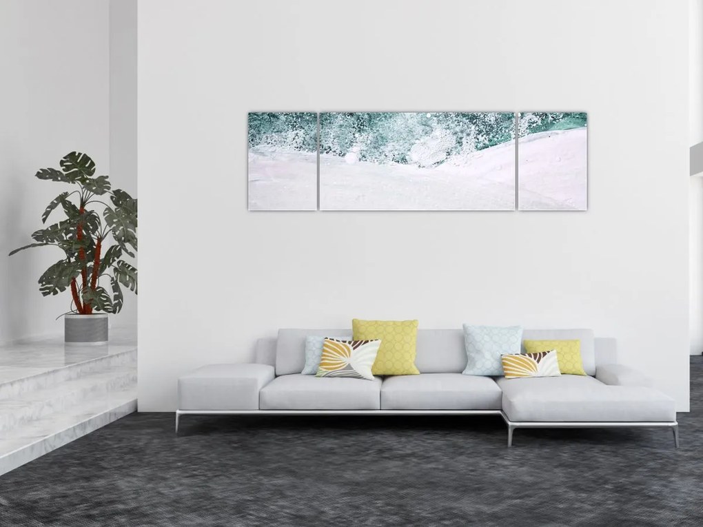 Obraz - Turkusowa abstrakcja (170x50 cm)