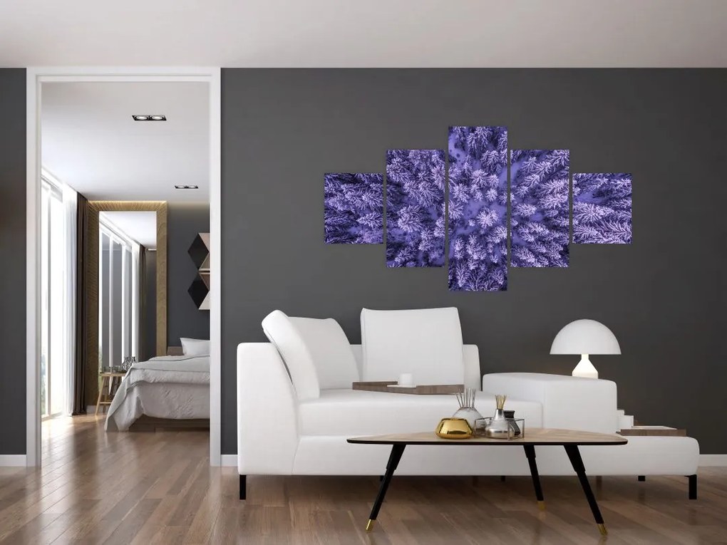 Obraz ośnieżonych drzew (125x70 cm)