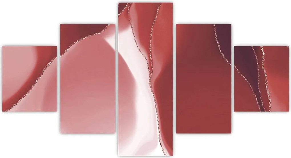 Obraz - Czerwony abstrakcyjny kwiat N⁰3 (125x70 cm)