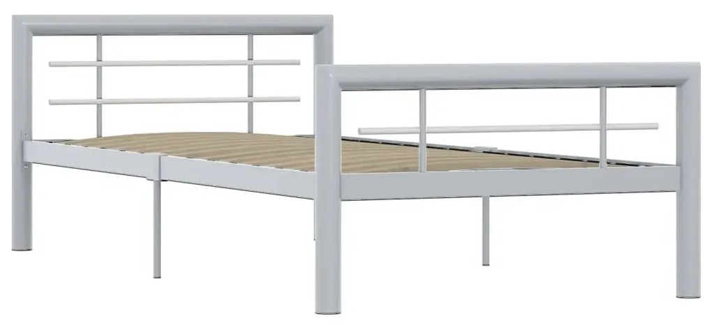 Szare metalowe łózko pojedyncze 90 x 200 cm - Sintra