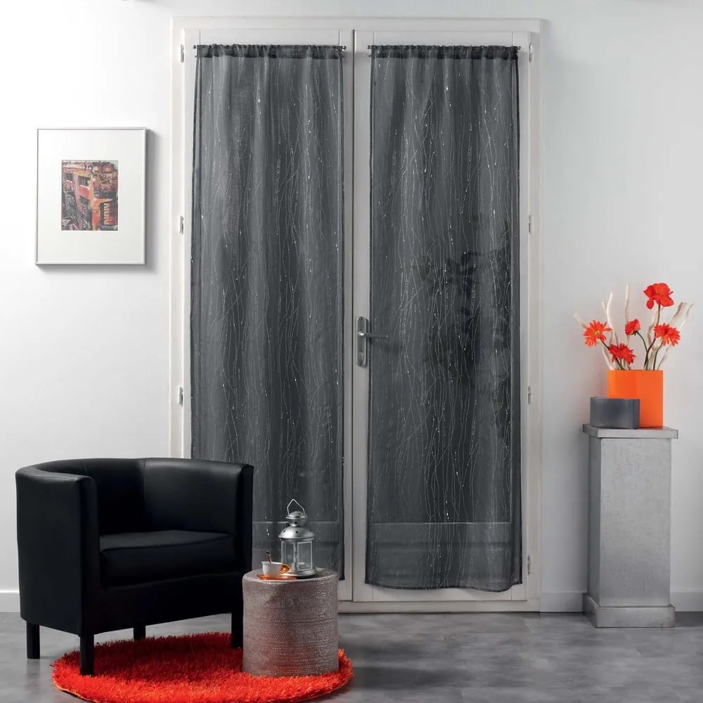 Antracytowe firanki z woalu zestaw 2 szt. 70x200 cm Filiane – douceur d'intérieur