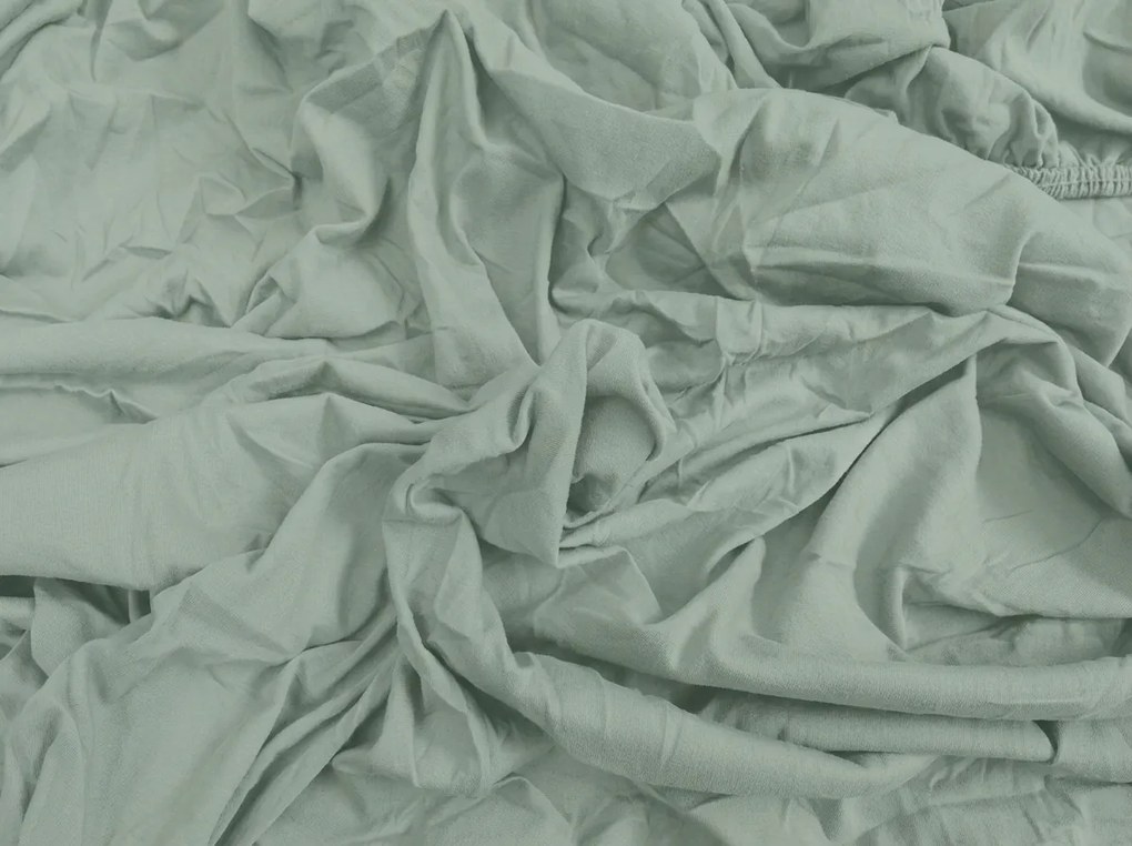 PrzytulneMieszkanie.pl Prześcieradło jersey z lycrą ciemno miętowe 90 x 200 cm
