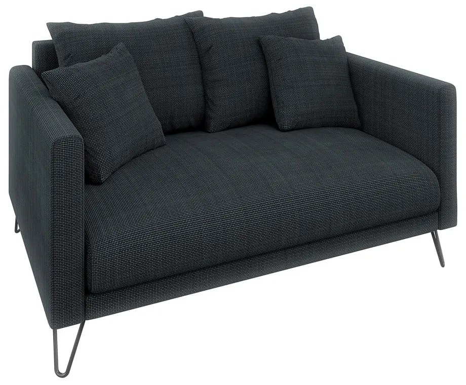 Ciemnoszara sofa z tkaniny szenilowej 140 cm Freya – Ropez