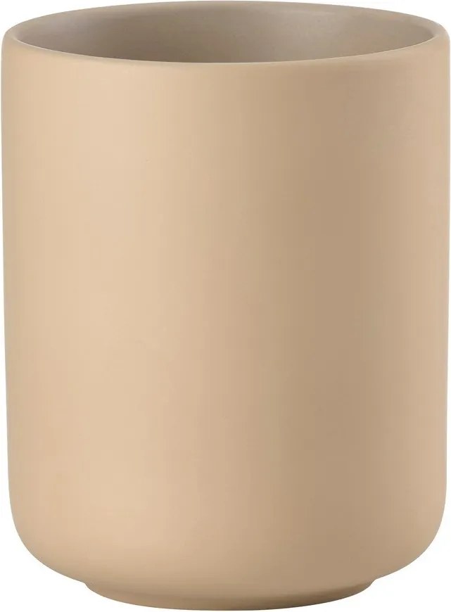 Beżowy kamionkowy kubek na szczoteczki do zębów Ume – Zone