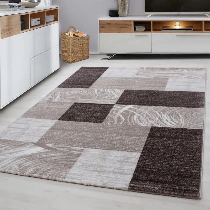 Dywan nowoczesny Parma kwadraty brązowy 120 cm x 170 cm